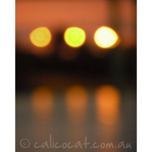 Abstract photo of ligts reflecting on water