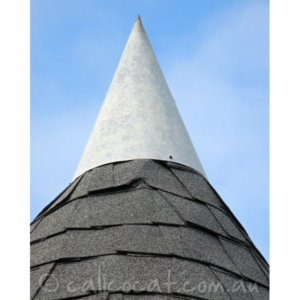 Photo of a roof with cone-shaped roof